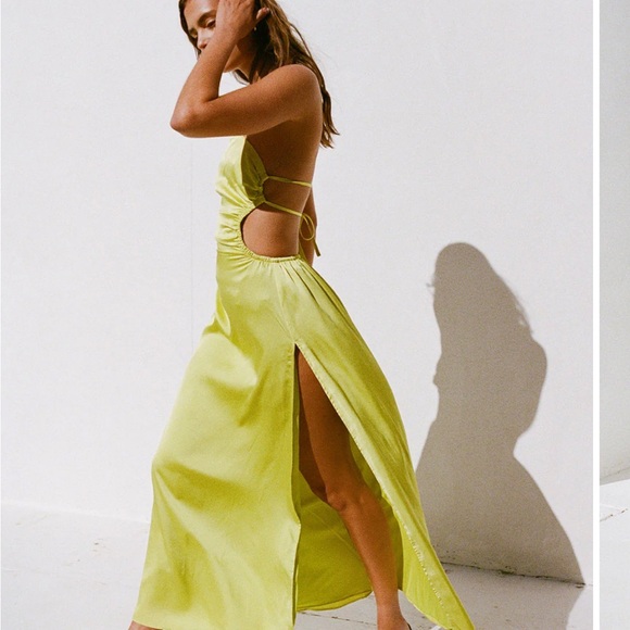 Tiarni Midi Dress | Sabo Skirt | Chartreuse - Picture 4 of 9